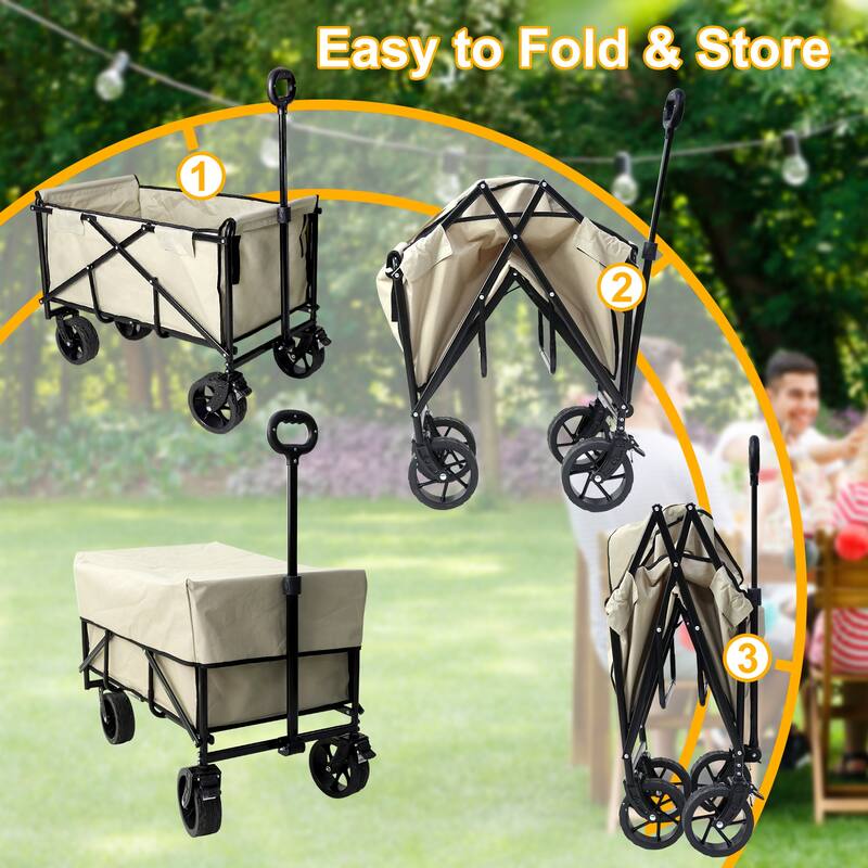 Foldable Heavy Duty Garden Camping Beach Cart Trolley Cart