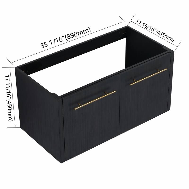 Wall-Mounted Bathroom Vanity with Thick-Edged Resin Basin Sink