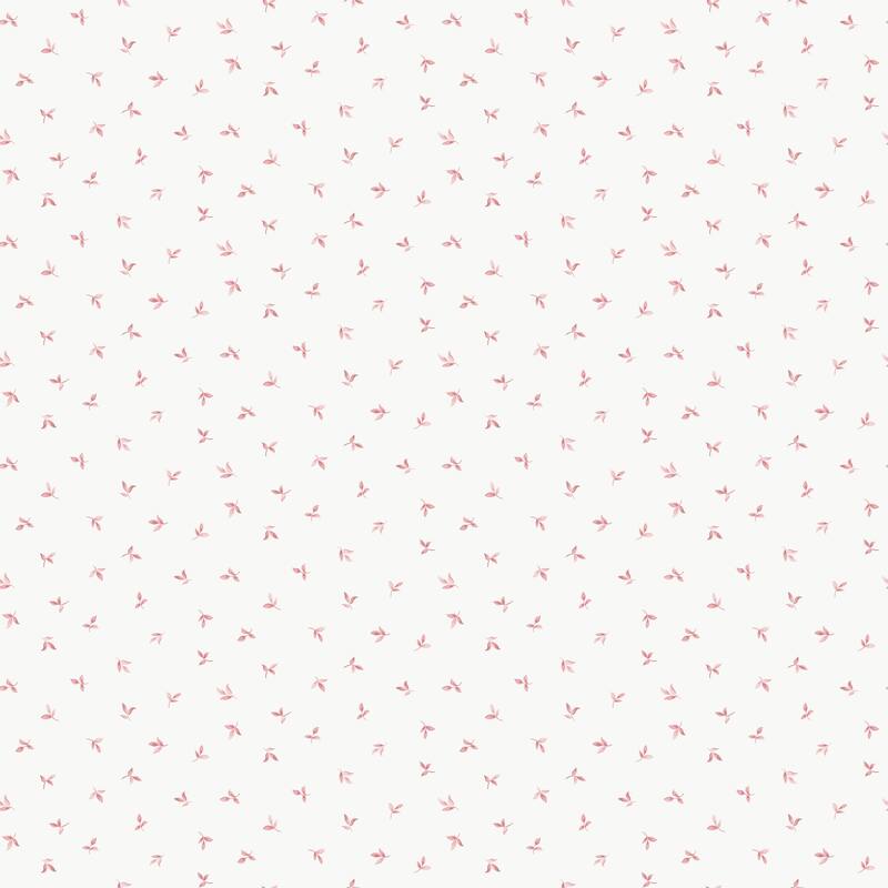 Galerie Wallcoverings Miniatures 3 Collection Mini Leaf Toss Matte Finish Vinyl on Non-woven Wallpaper Roll - 33-feet long x 21-inches wide - Pink