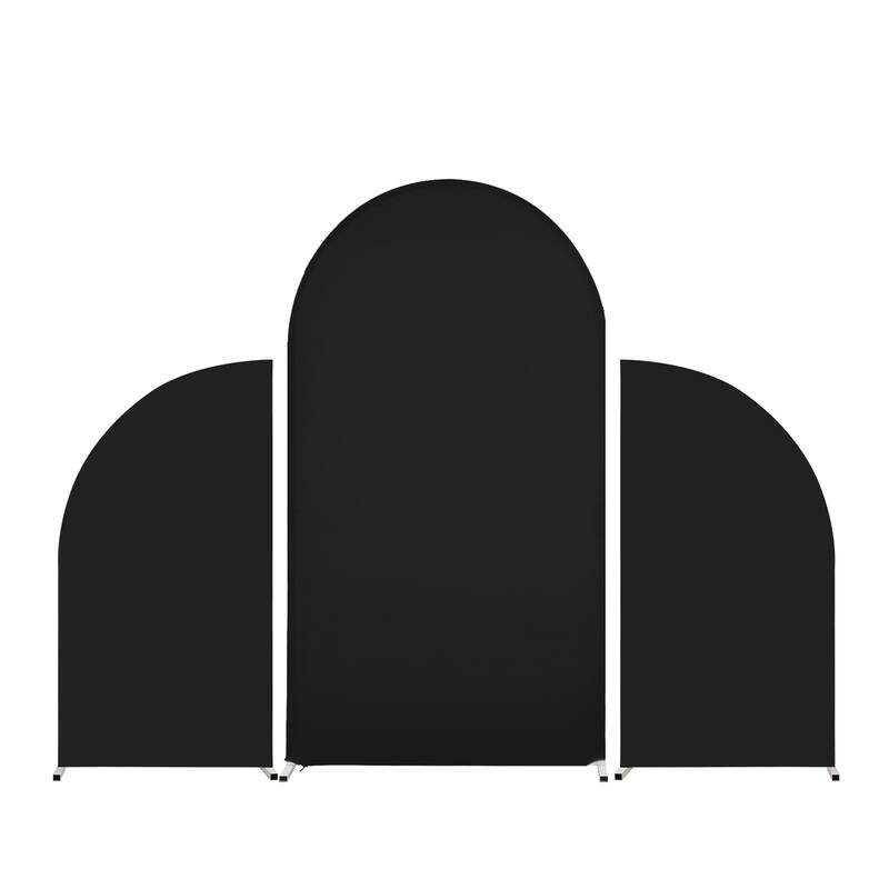 Set Of 3 Wedding Arch Cover Dual-Sided Color Round Top and Half Moon Arch Stands Cover with Zipper