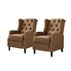 preview thumbnail 65 of 87, Debora Wingback Button Tufted Push-back Recliners Set of 2 by HULALA HOME