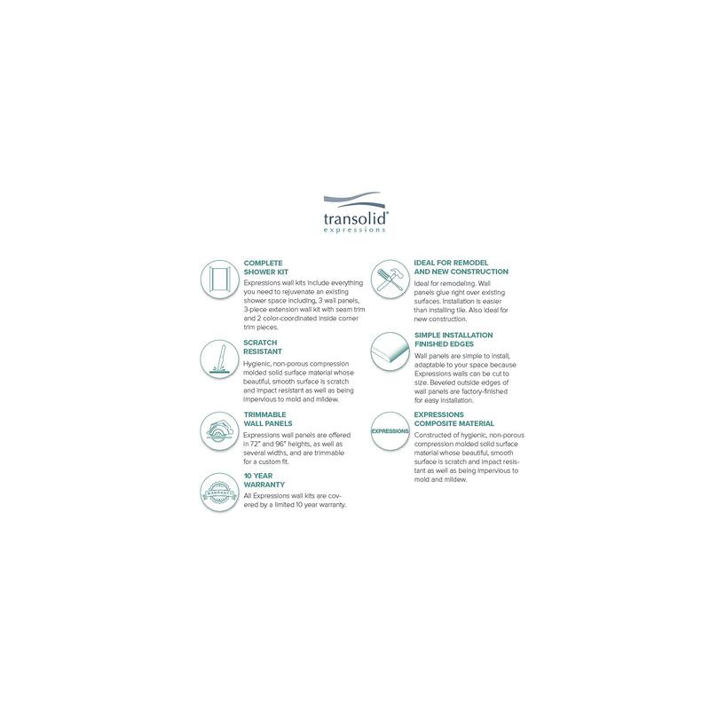 Transolid Expressions 32-in X 60-in X 96-in Glue to Wall Shower/Walls - 60" x 32" x 96"