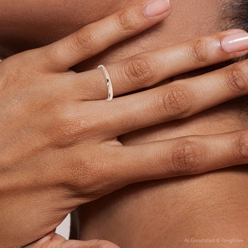 2mm Rose Gold Hammered Stackable Wedding Band
