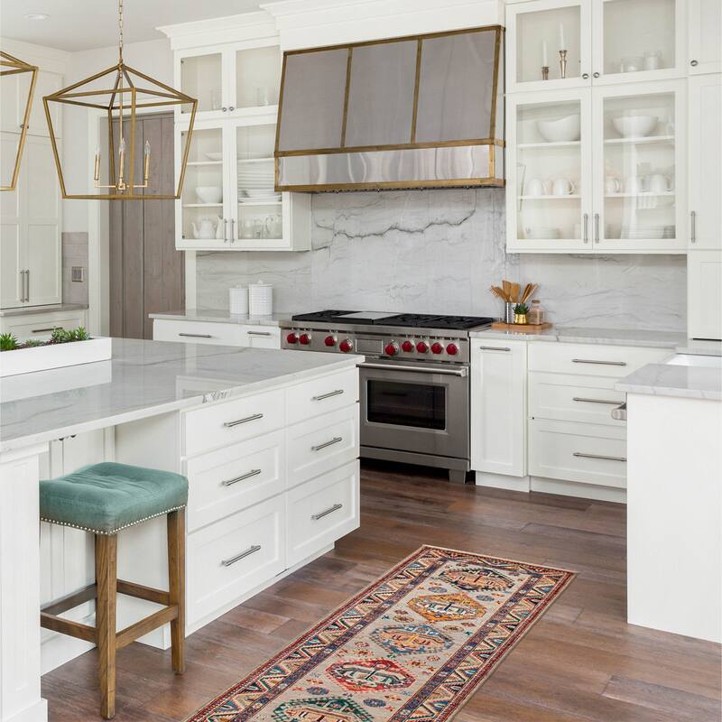 ECARPETGALLERY Hand-knotted Aryana Grey Wool Rug - 2'7 x 8'2