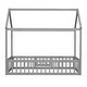 preview thumbnail 8 of 6, Gray Pine Wood House Bed with Fence, Door, and Solid Construction