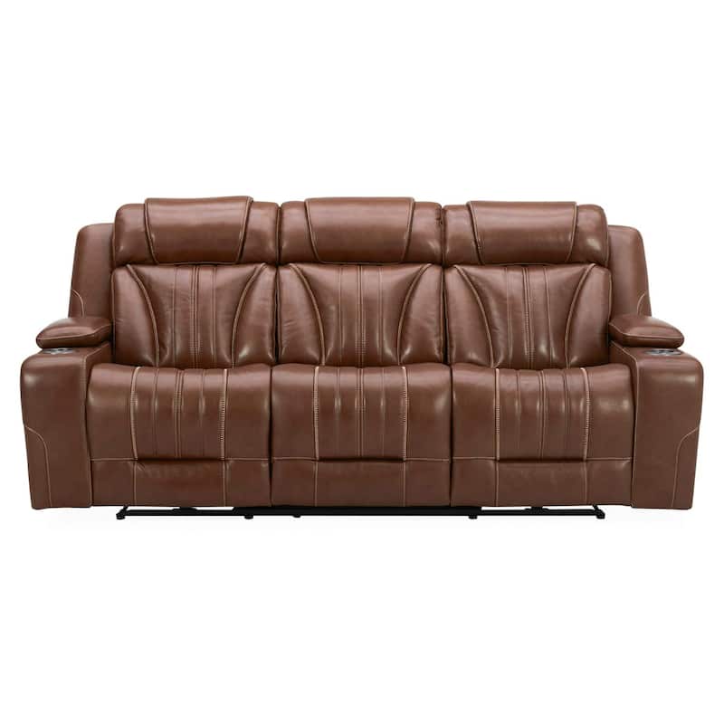 Liberty Furniture Caswell Power Sofa Chestnut Leather - Width 91" x Depthc40" x Height 42"