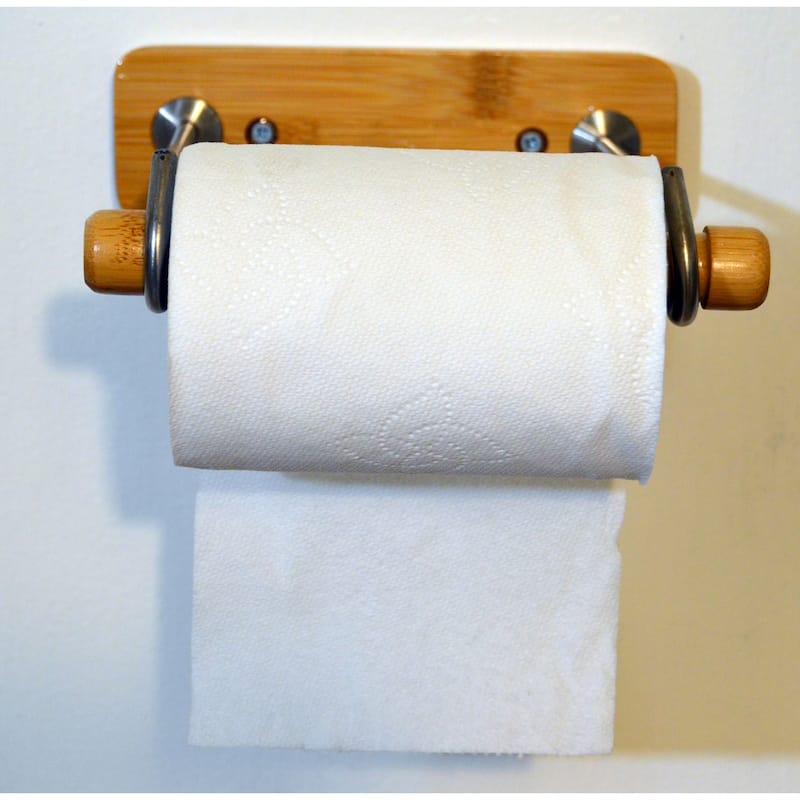 Toilet Paper Holder w. stainless steel - beige - 6.25