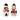 Spode Christmas Tree Mr and Mrs Snowman Salt and Pepper Set - 2.5" D x 5" H