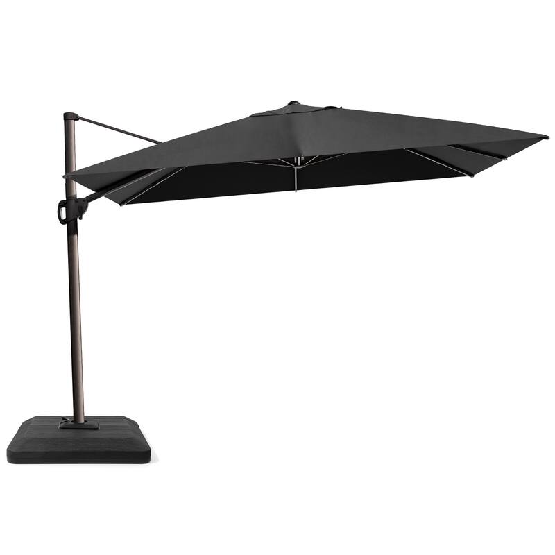 9 x 12 ft Outdoor Patio Cantilever Offset Umbrella with 4 Piece Premium Offset Umbrella Base