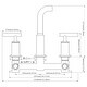 preview thumbnail 7 of 5, 2-Handle Brushed Gold Bathroom Sink Faucet - 12.36*3*8.3