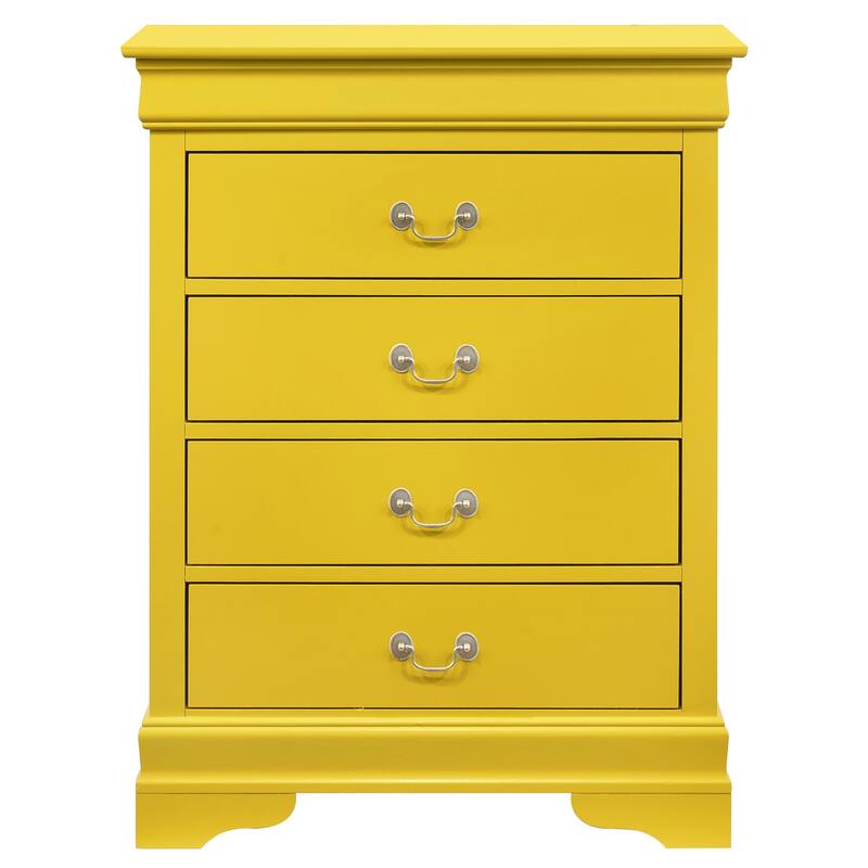 Passion Furniture Louis Phillipe Cherry 4 Drawer Chest of Drawers - 31"L x 16"W x 41"H
