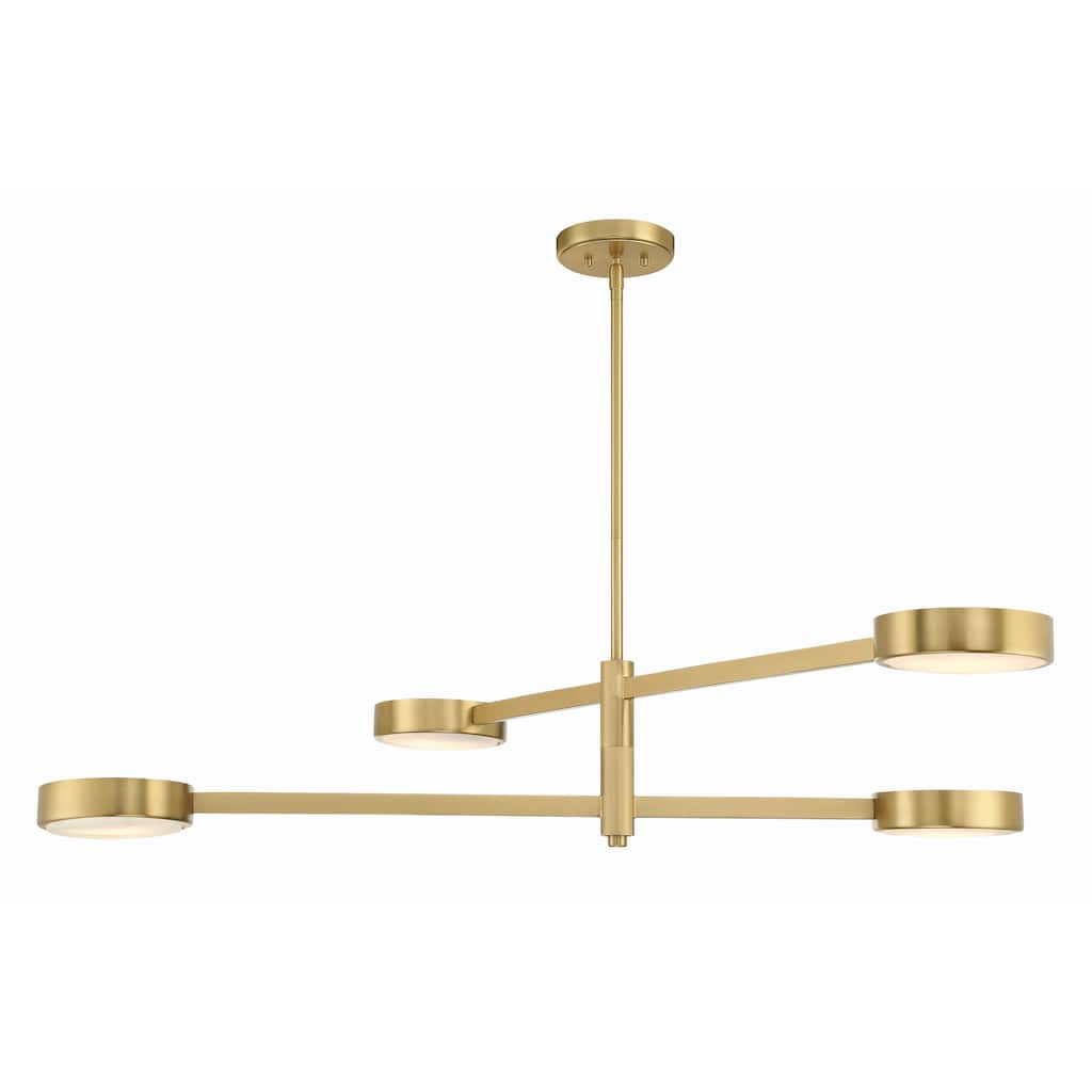 Orson 4 Light Modern Gold Chandelier - 54"W x 9"H x 7"D