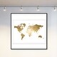 Oliver Gal 'hipster Mapa Mundi Gold Foil' Maps And Flags Wall Art 