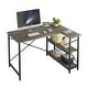 preview thumbnail 98 of 113, Small L Shaped Desk with Storage Shelves Corner Computer Desk