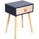 Vintage Nightstand End Table with 1 drawer Rustic Blue