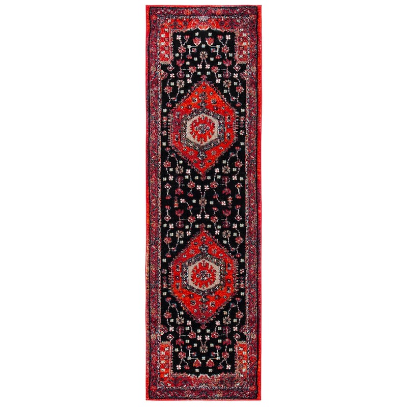 SAFAVIEH Vintage Hamadan Gertie Traditional Oriental Rug - 2'3" x 8' Runner - Red/Black