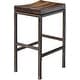 preview thumbnail 6 of 4, Uttermost Beck 18"W Rustic Backless Saddle Seat Bar Stool