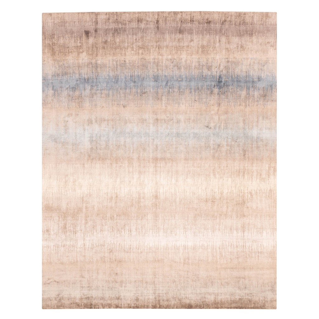 ECARPETGALLERY Hand Loomed Elysian Tan Viscose Rug - 7'9 x 9'6
