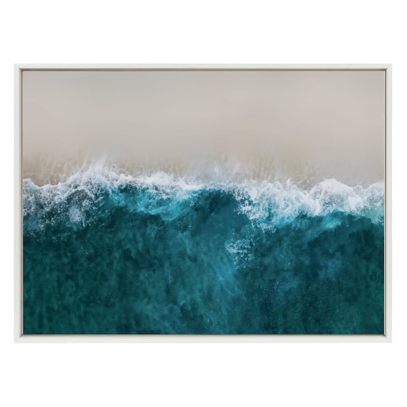 Kate and Laurel Sylvie Crashing Beach Canvas by Creative Bunch Studio