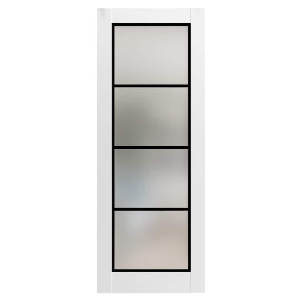 Slab Barn Door Panel 18 x 80 Planum 2132 White Silk Sturdy Finished