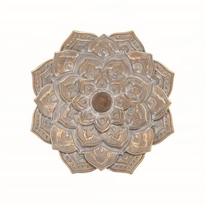 Foreside Home & Garden Small 9.25 x 9.25 inch Distressed Patina Metal Layered Flower Wall Decor