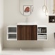 preview thumbnail 98 of 131, BNK 12/24/36/48/60 Inch Wall-Mounted Bathroom Vanity, Bathroom Cabinet with Doors or Side Shelves 47.7''W - CaliforniaWalnut