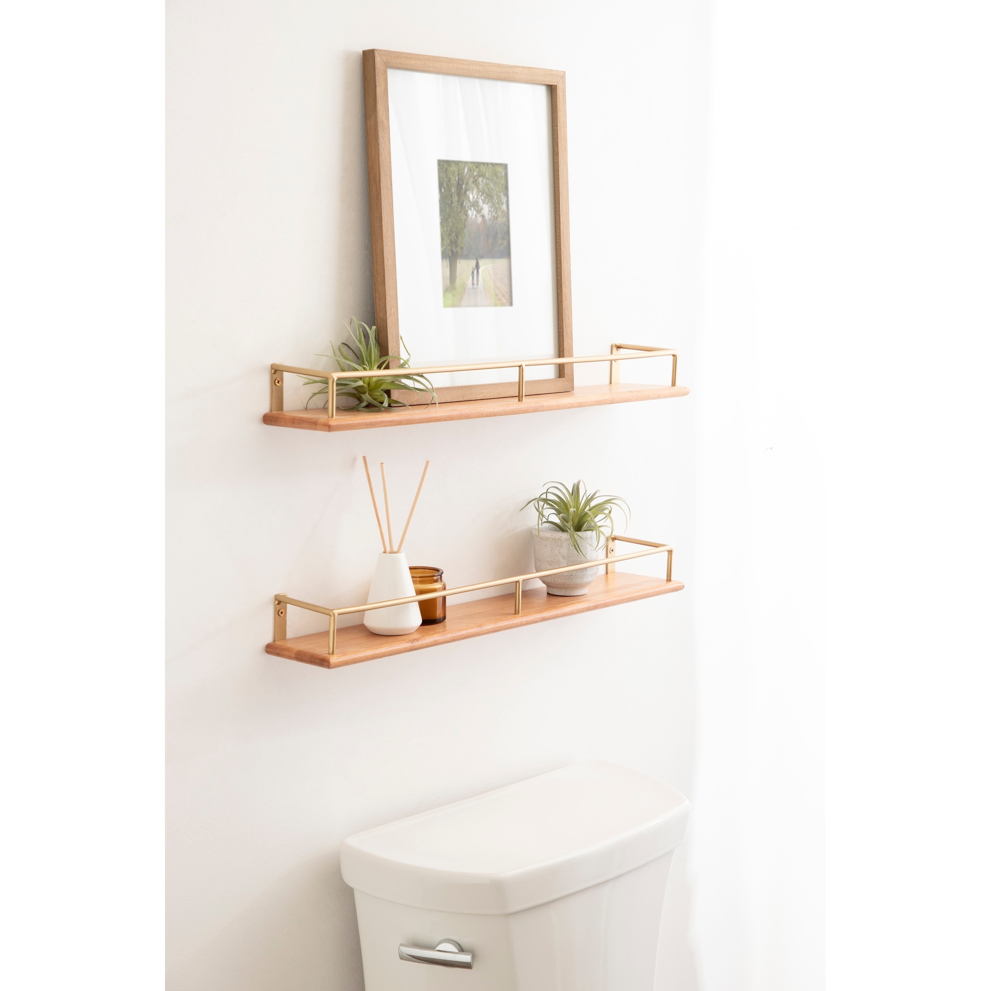 Kate and Laurel Camryn Wood and Metal Shelf Set - 2pk 24"