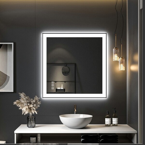 TOOLKISS Black Frame Anti-Fog Dimmable LED Light Vanity