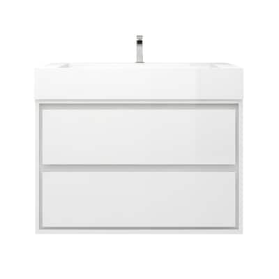 Victoria 36" Wall Mounted Modern Vanity with Acrylic Sink