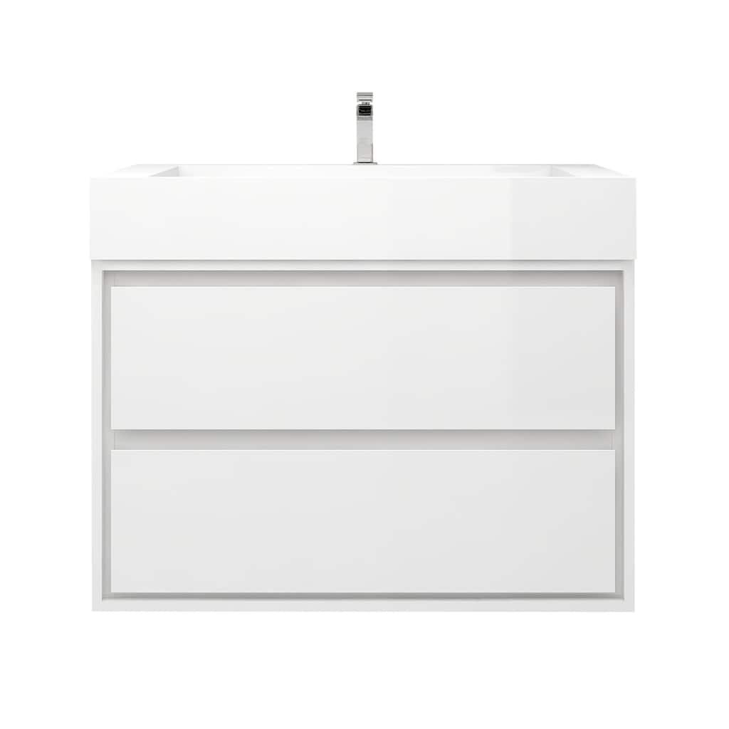 Victoria 36" Wall Mounted Modern Vanity with Acrylic Sink