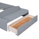 preview thumbnail 11 of 11, Gray Twin Size Solid Wood House Bed with Bench and Shelves