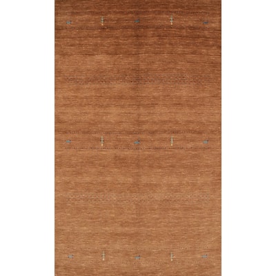 Hand Knotted Oriental 100% Wool Carpet Tribal Animal Pictorial Brown Gabbeh Area Rug - 7' 9'' X 5' 2''