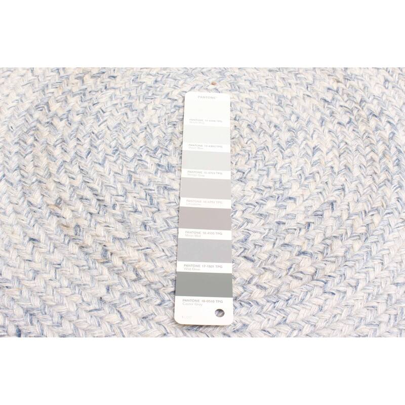 ECARPETGALLERY Braid weave Sienna Light Grey Wool Rug - 3'4 x 3'4