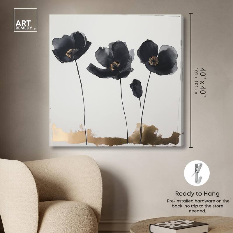 Nocturnal Flowers I Canvas by Art Remedy, Gallery Wrapped