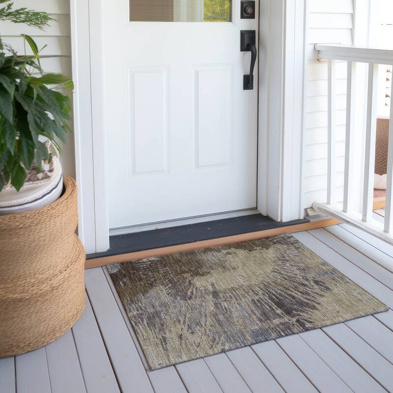 Machine Washable Indoor/ Outdoor Chantille Modern Burst Rug