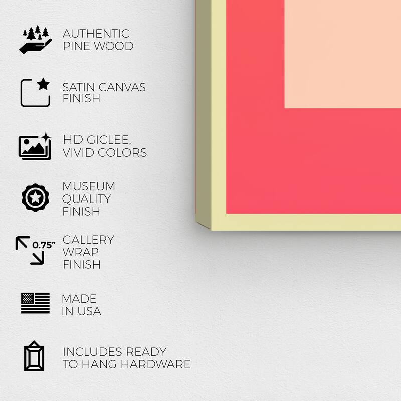 Wynwood Studio Canvas Abstract Trim Shapes Pink and Modern & Contemporary Wall Art Canvas Print