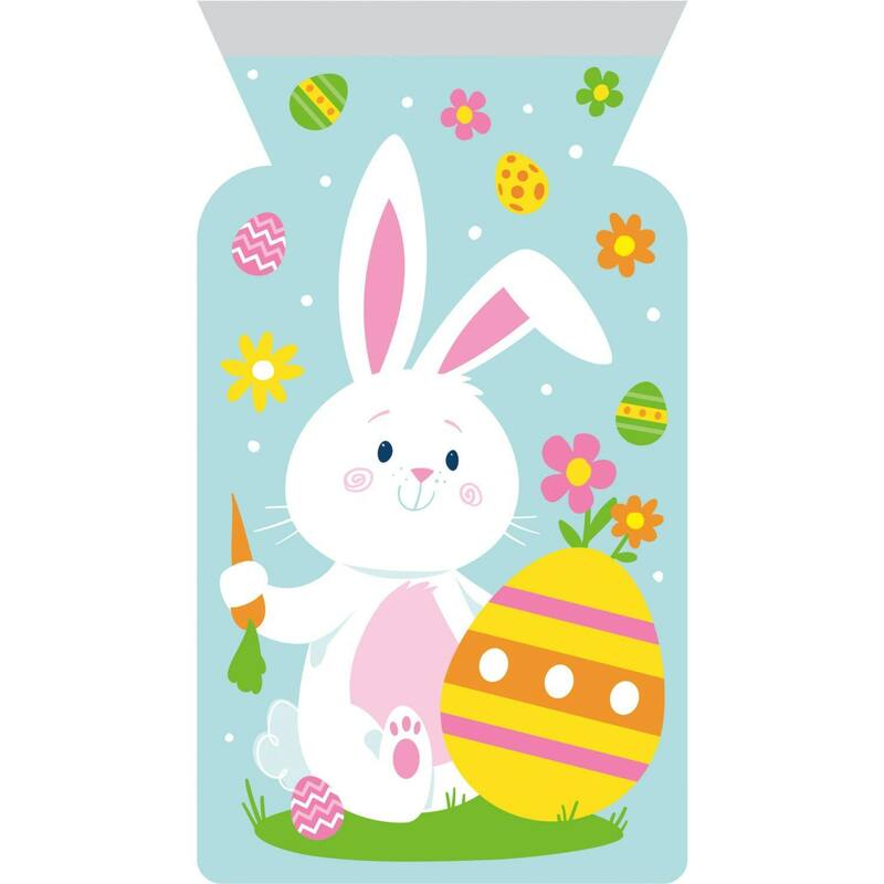 Easter Bunny Party Treat Favor Bags - 9" - Multicolor - Club Pack of 144