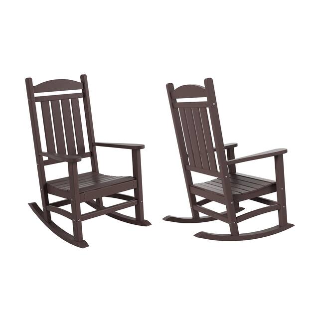 Laguna Traditional Weather-Resistant Rocking Chair (Set of 2) - Dark Brown