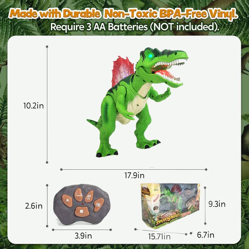 Walking and Shake Head with Roar Sound and Light Dinosaur Toy