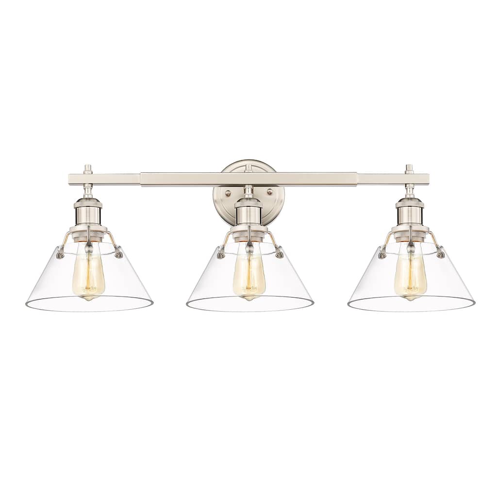 Orwell 3-Light Vanity Light in Pewter with Clear Glass - Silver