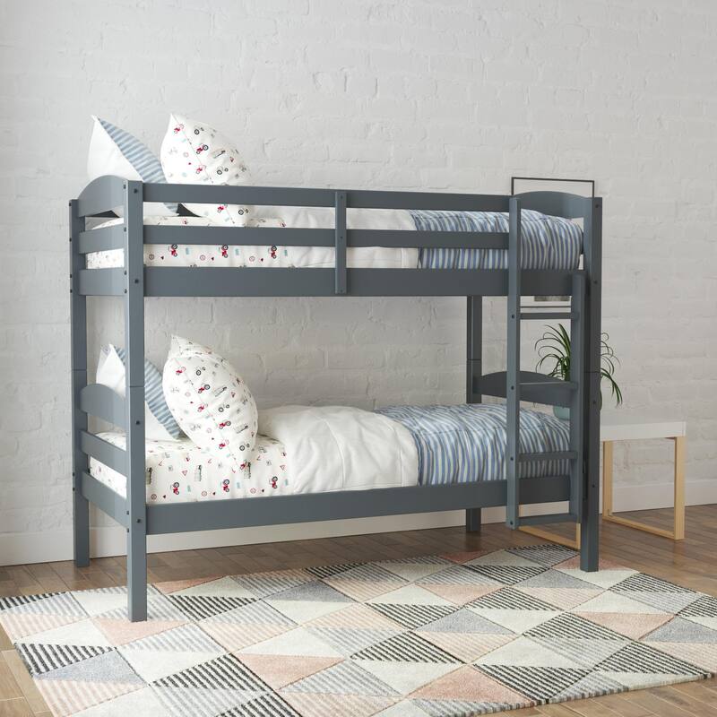 DHP Brady Solid Wood Twin-over-Twin Convertible Bunk Bed