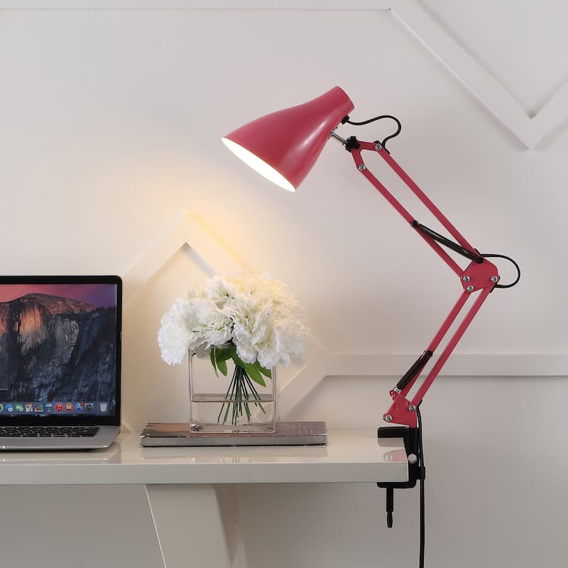 Hugo 28.5" Classic Industrial Adjustable Articulated Clamp-On LED Task Lamp, by JONATHAN Y