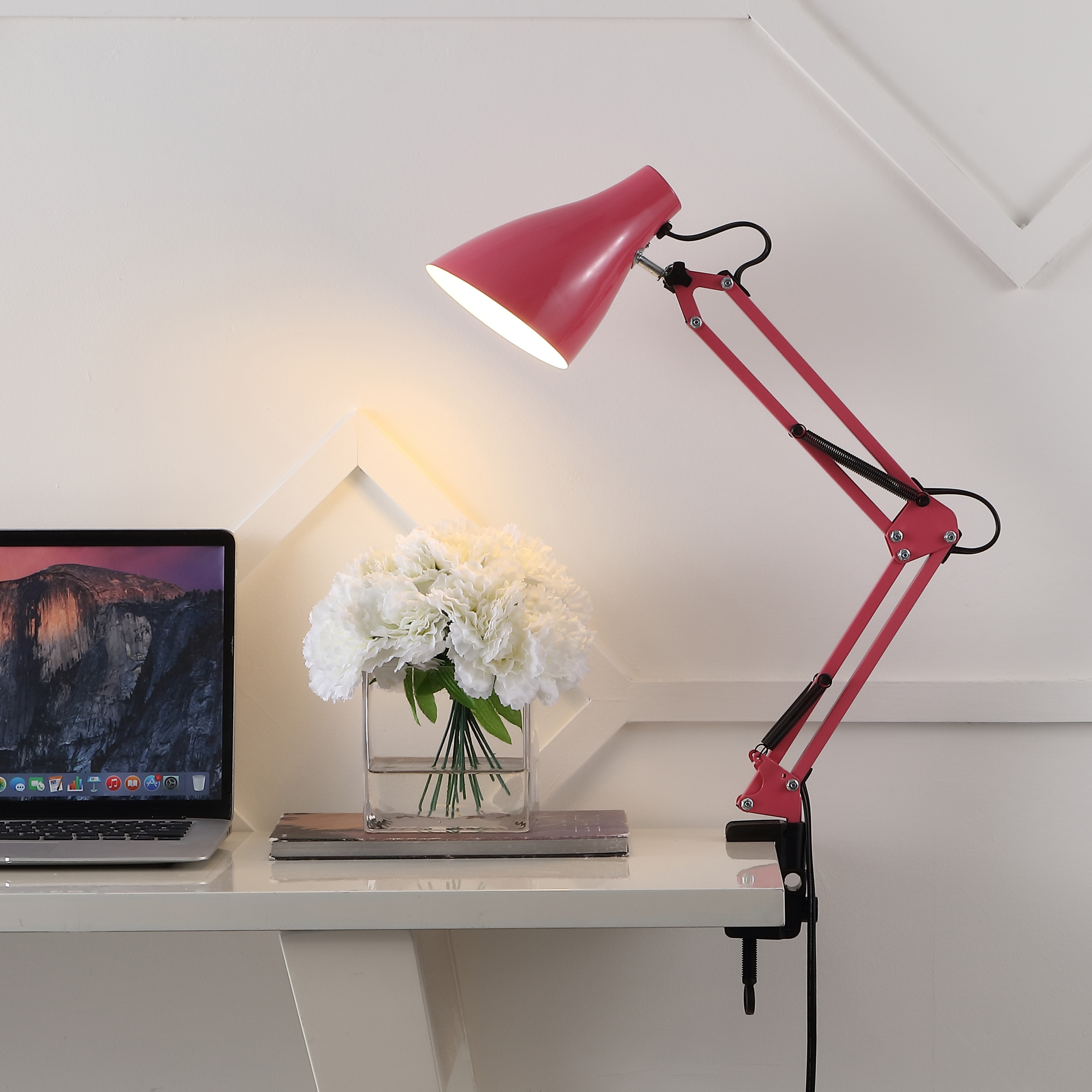 JONATHAN Y Hugo 28.5" Classic Industrial Adjustable Articulated Clamp-On LED Task Lamp