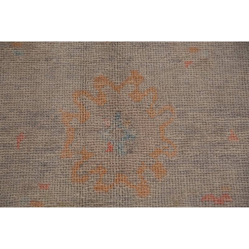 Hand Knotted Oriental 100% Wool Carpet Transitional All-Over Greys & Charcoal Oushak Area Rug - 13' 2'' X 9' 8''