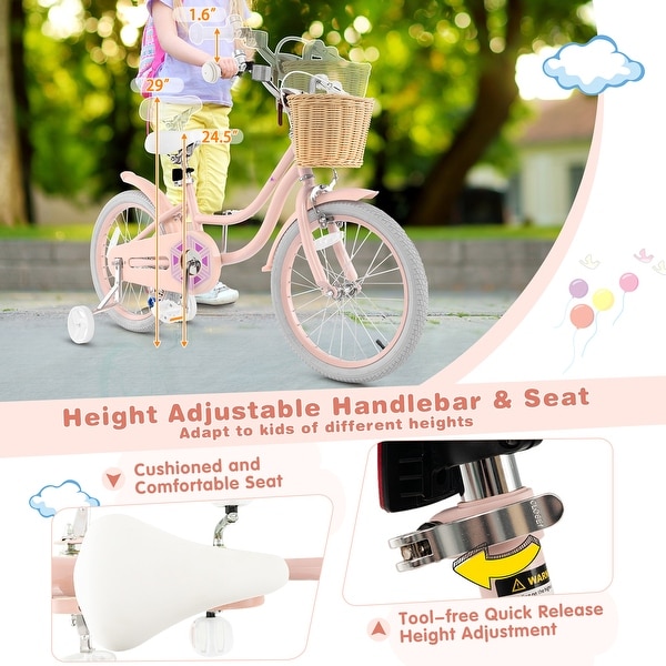 Gymax Retro Style Kids Bike Bicycle w/ Height Adjustable
