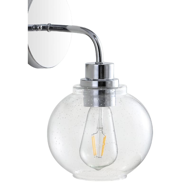 Staunton Iron/Seeded Glass Cottage Rustic LED Vanity Light, by JONATHAN Y