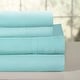 preview thumbnail 13 of 11, Pointehaven Combed Cotton Percale Crisp Breathable Solid or Printed Sheet Set Full - Aqua