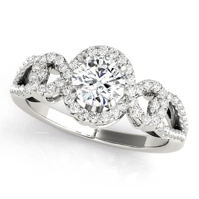 Auriya 14k White Gold Lab Grown Round Diamond Halo Engagement Ring 0.50 to 5.00 ct. tw. (F-G VS)