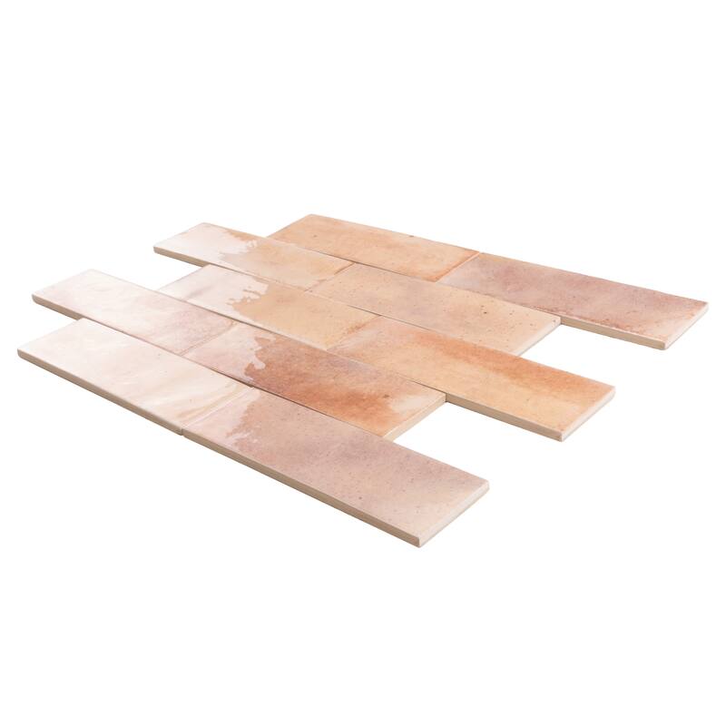 Apollo tile 2.5" x 8" Antiek Glossy Pink Ceramic Tile (5.38 sq ft/case) - 38 Pack