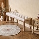 preview thumbnail 14 of 21, CO-Z Long French Vintage Upholstered Bench with Carved Wood Frame Beige